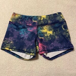 Born Primitive Wodapalooza Miami Galaxy Pink Blue Yellow Athletic Booty Shorts